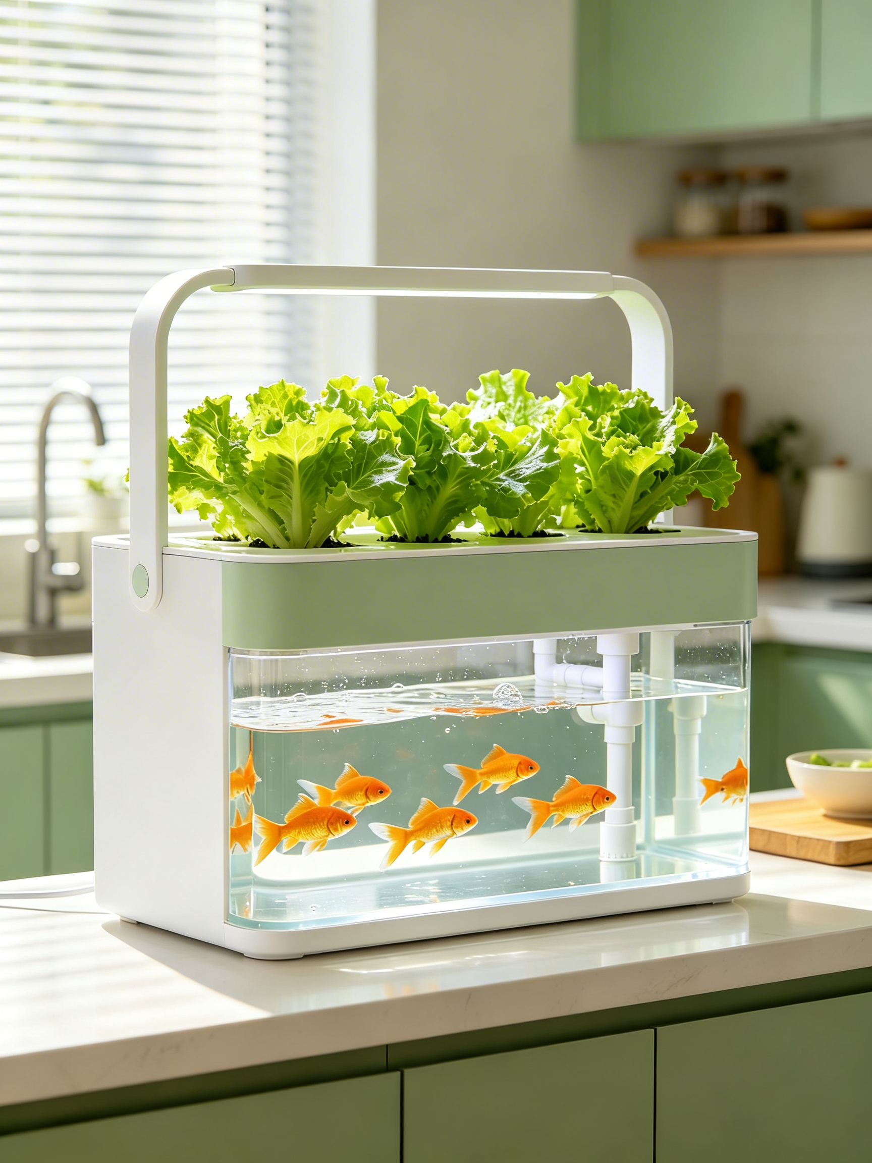 厨房迷你鱼菜共生台